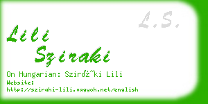 lili sziraki business card